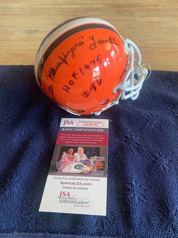 Dante Lavelli #86/Gluefingers/HOF 75 Signed Authentic Mini Helmet JSA COA & Case