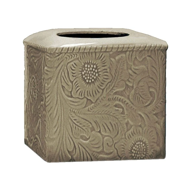 Cubiertas de cerámica marrón caja de pañuelos