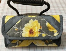 Handmade Women's Cotton Yellow Floral Fabric Wallet With Zipper