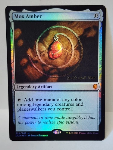 MTG Pre Release Mox Amber 2018 Magic The Gathering prerelease FOIL
