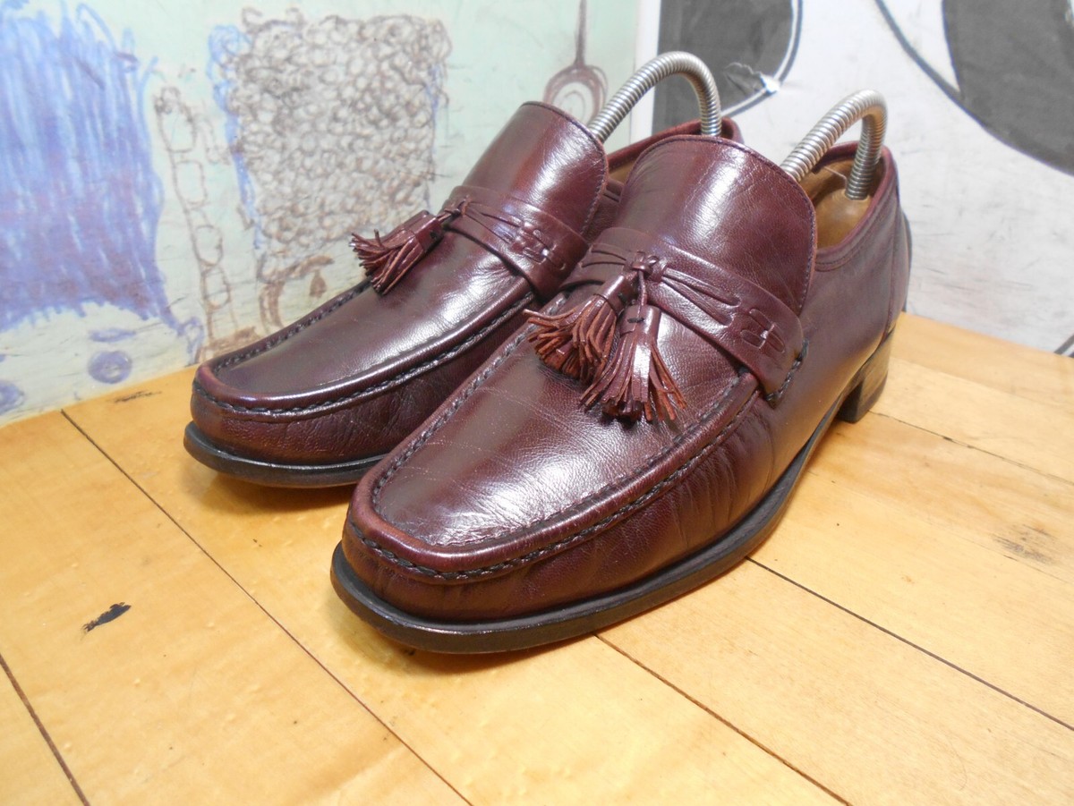 Bostonian Burgundy Leather Tassel Loafers Men