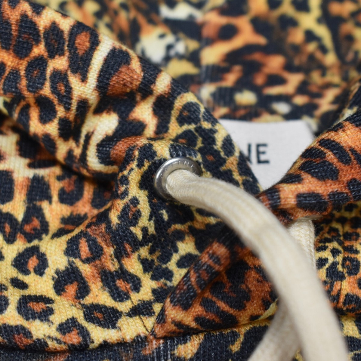 NWT $1200 CELINE Allover Leopard Animal Print Hoodie