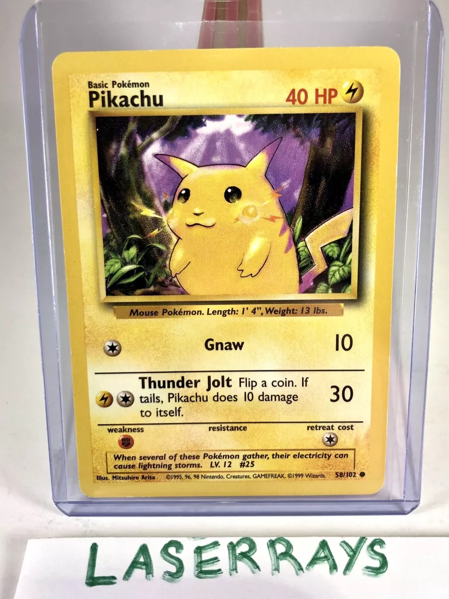 Vintage Pikachu - Base Set - 58/102 - Pokemon Card - EXC / Near