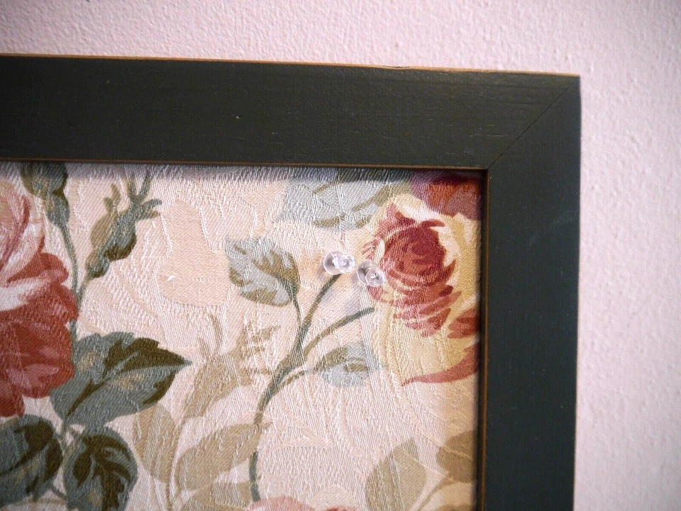 NEW Handmade Message / Bulletin Board Designer Floral Fabric, 12.5" x 12.5" - Image 2 of 3