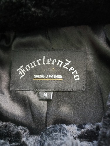 Fourteen Zero Wms Sz M Black Faux Fur Med Weight Coat SH2 - Picture 6 of 12