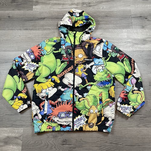 MEMBERS ONLY Nickelodeon RUGRATS Windbreaker bunt Mesh gefüttert Kapuze Herren M