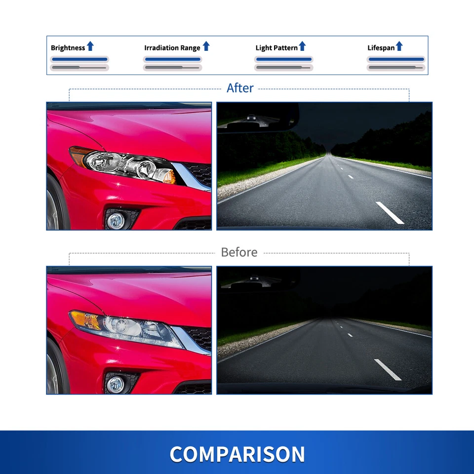 适用于 2008 - 2012 年本田雅阁 4 门轿车头灯黑色外壳琥珀色前照灯 — 第 3/4 张图片