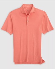 johnnie-O Shoreline Pique Polo shirt Melon NWOT Medium Garment Dyed