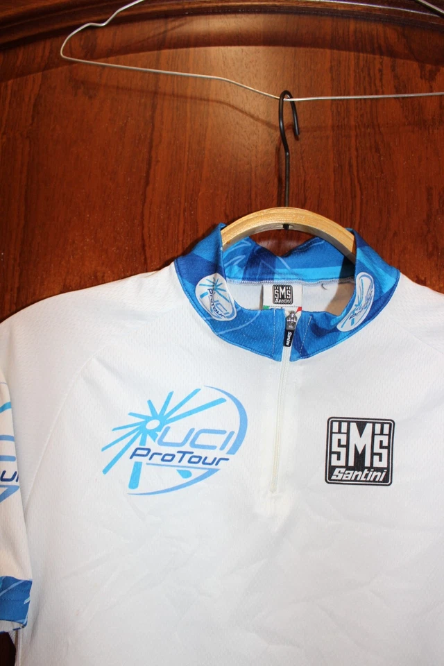 Vintage 2006 SMS Santini Uci Pro Tour White Leader Cycling jersey shirt - size L - Image 2 of 4
