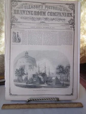 Vintage Print,VIEW NAVY YARD,Brooklyn,1851