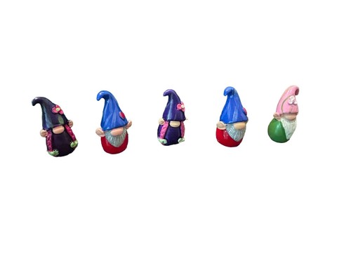 Set of 5 Mini Gnome Figurine Faceless Gnome Fairy Garden Miniature Decoration 2” - Picture 2 of 11