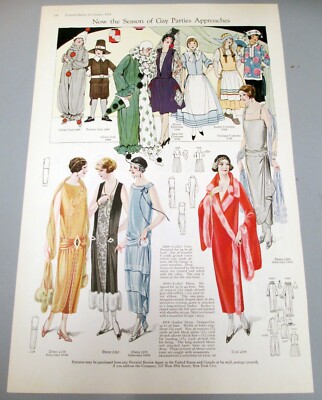 VINTAGE 1924  DOUBLE ADS ''LADIES FASHIONS BOTH SIDES OF PAGE'' ART PRINT ADS #61