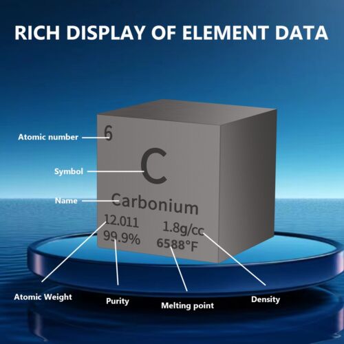 25.4mm metal Rare Carbon element cube periodic table 99.95% pure Collection - Picture 3 of 6