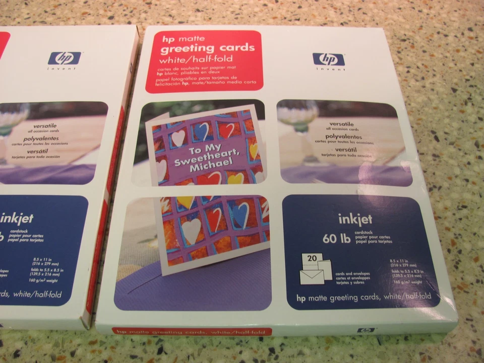 Lot of 2 - HP Greeting Card Stock Matte 60 lb, 20 with envelopes unopened - Image 2 of 4