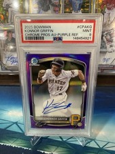 2025 Bowman Chrome Prospects Konnor Griffin Purple Refractor Auto /250 PSA 9