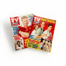 2x Vintage TV Week Magazines (Apr/Mar 1995) ER, Neighbours, Johnny Depp, VGC