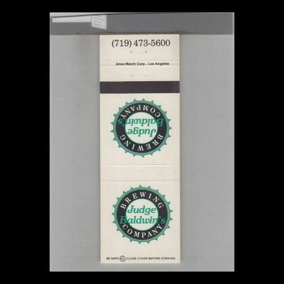 Matchbook Cover Beer Judge Baldwins Brewing Company