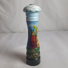 Artistic Wood Painted Village Salt Shaker