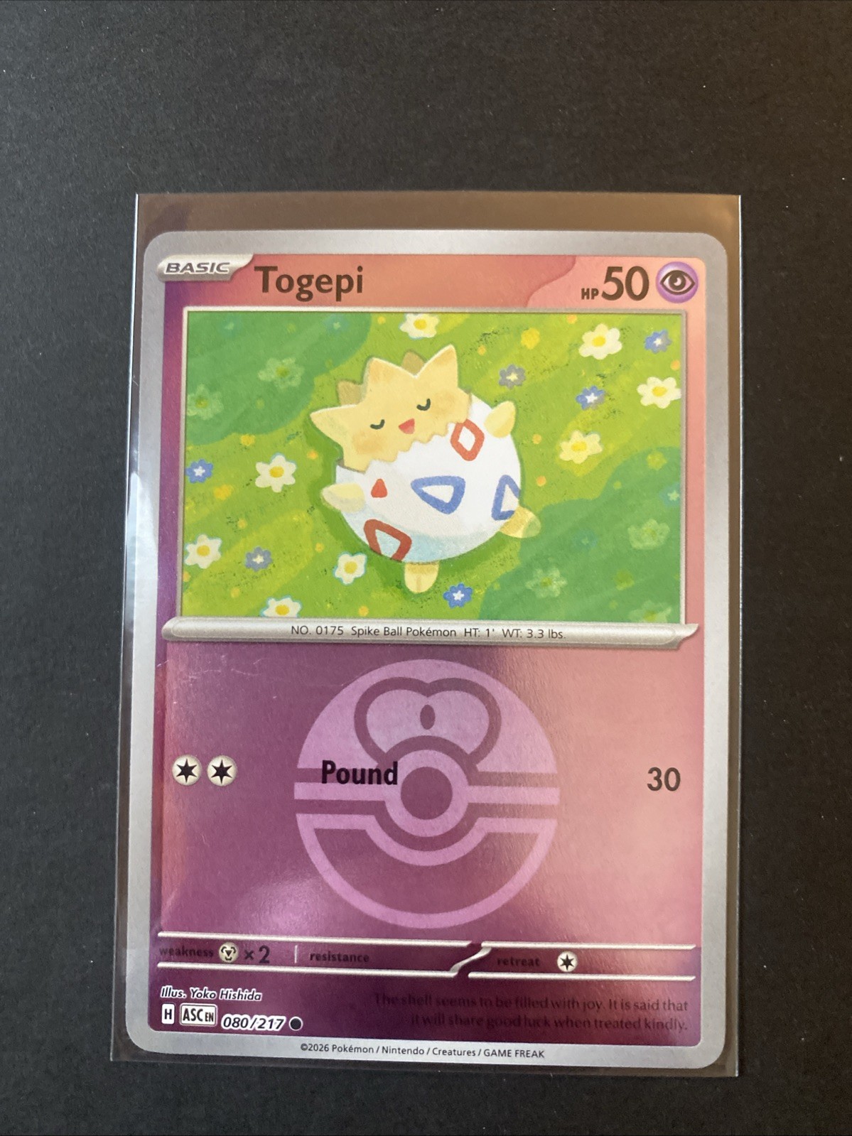 Pokémon Ascended Heroes #80/217 Togepi Love Ball Reverse Holo