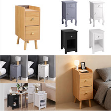 Narrow Bedside Drawer Cabinet Side Table Bedroom Storage Slim Small Nightstand