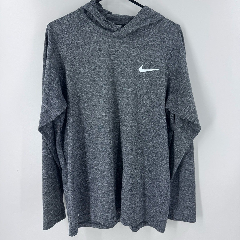 Nike Swim UPF 40+Men's Gray Dri-Fit Hoodie Longsleeve Shirt