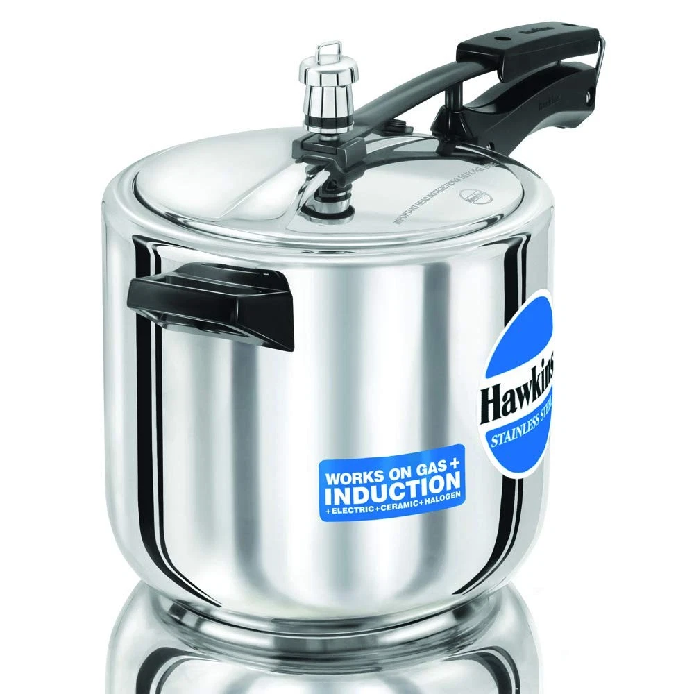 Hawkins 6.3 Quart Stainless Steel Pressure Cooker for 6 to 8 Persons