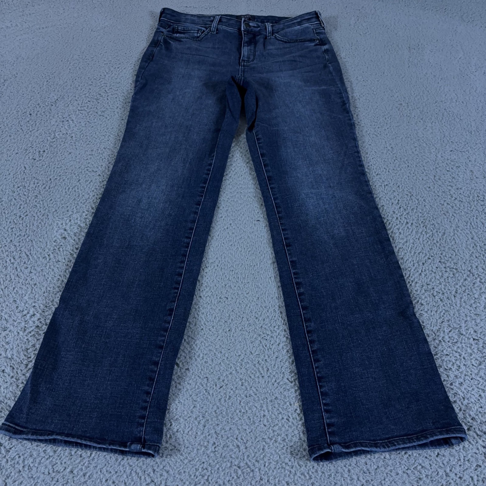 NYDJ Jeans Womens 8 Blue Marilyn Straight Lift Tuck Dark Wash Mid Rise Stretch