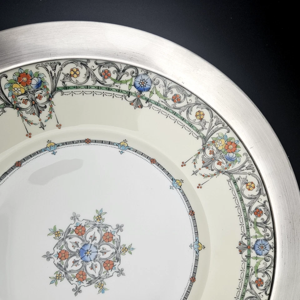 Plato Royal Worcester Chantilly 10,25" con borde de ley Shreve & Co 12" en total Foto 3 de 4