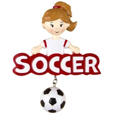 Soccer Girl Personalized Christmas Tree Ornament
