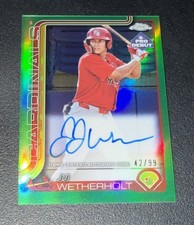 2025 JJ Wetherholt Topps Chrome Pro Debut Auto Green Refractor Rookie #42/99