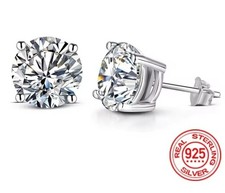 🩷Sterling Silver Diamond Earrings 0.5ct Lab-Grown Diamond Studs Women Men Gift