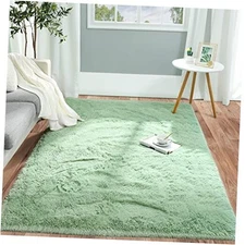  Rugs Fluffy Carpets,4x6 Feet Area Rugs for Bedroom Living 4 ft x 6 ft Green