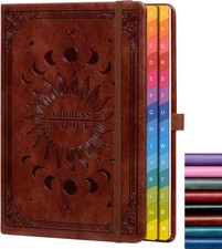 Address Book with Colorful Alphabetical Tabs 8.4" x 5.7"   Hardcover Contact