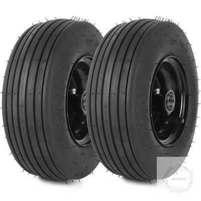 (2-Pack) 11x4.00-5 Tire and Wheel Assembly 11x4-5 Lawnmower Tire (4-Ply) and Rim