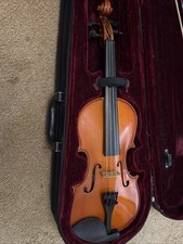 Mendini by Cecilio Acoustic Violin Instrument with Bow and Case Size 1/2
