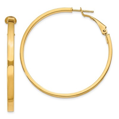 14K Gelbgold Creolen Damen hochglanzpoliert rund Riegelverschluss klassischer Stil