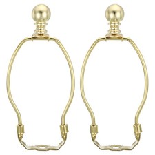 2 Set 6 Inch Lamp Harp Kit with Finial Lamp Shade Bracket Holder Gold Tone