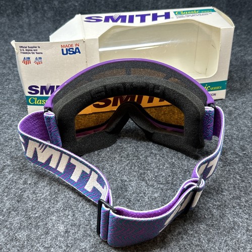 NOS Vintage 90s SMITH Classic Series Snow Goggles Purple Ski Snowboard New w/Box - Picture 3 of 11