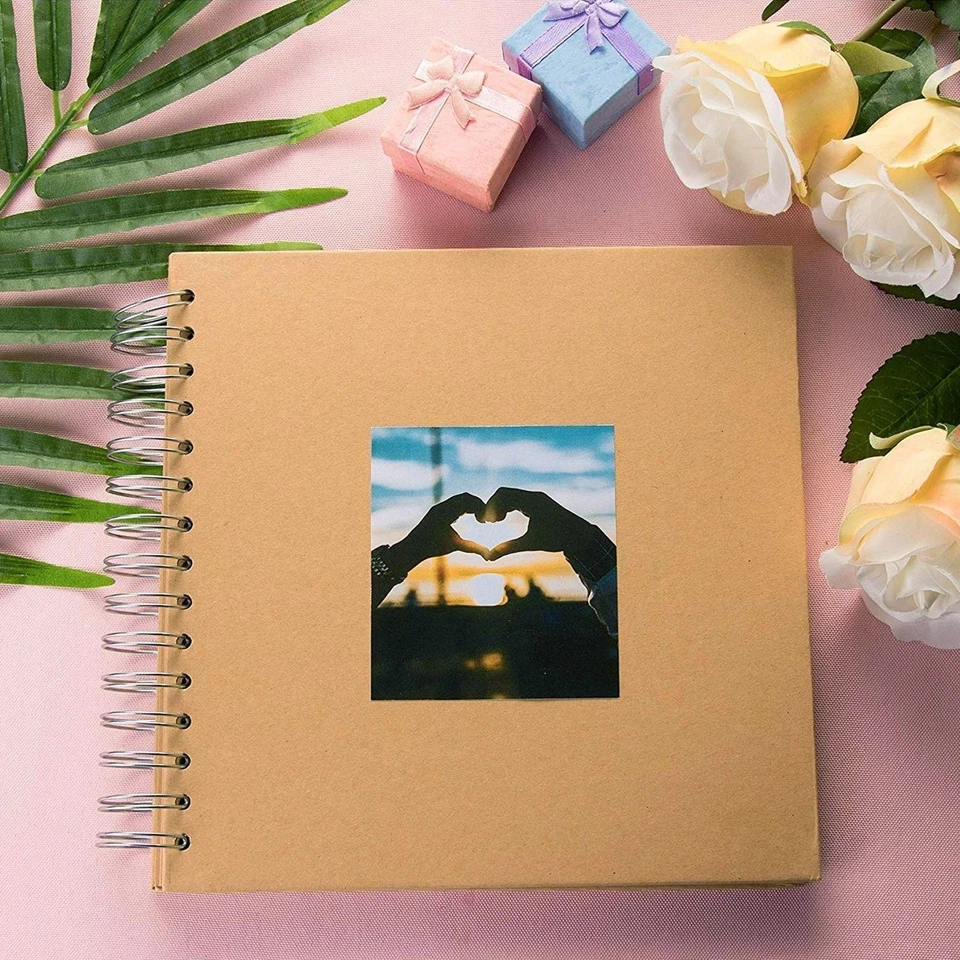 80 Pages Hardcover Kraft Scrapbook Albums, Multi-Purpose Brown Paper Notebook - Image 3 of 4