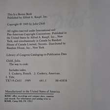 Product Image: The Way To Cook SIGNED by Julia Child 1989  Hardcover