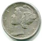 1919-D SILVER MERCURY DIME !!   Scarce Date !! Fasces