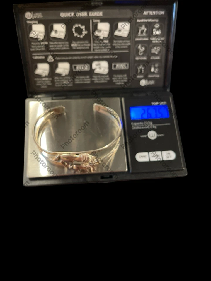 "Brazalete brazalete vintage de plata de ley 925 3D yegua de potro caballo joyería 6,5"" C 32 G" Foto 4 de 4