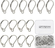 100Pcs Silver Filled Leverback Earwires Silver-French