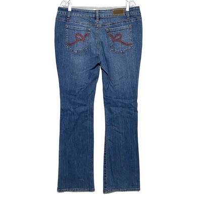 Roca Wear Embroidered Pocket Bootcut Jeans Women 15 Stretch Normcore Classic Y2K