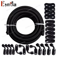 6AN 8AN 10AN 10FT 20FT CPE Braided Nylon Fuel Line Kit Hose end Fittings
