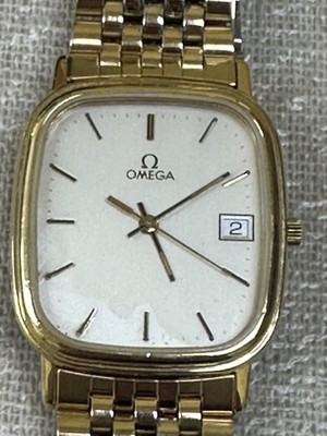 Vintage OMEGA Seamaster Cal.1430 Quartz Gold Dial Date Tank