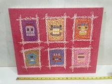 Pop art canvas print pink monsters retro modern graphic comic kitsch wall art