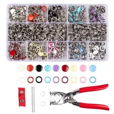 200 Sets Snap Button Kit, 9.5mm 10 Colors Snaps for Clothing, Snap Fastener T