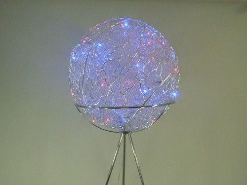 Stehleuchte Alina Kugel Alu-Drahtgeflecht Halogen + LED Dekorative Lampe Leuchte - Bild 6 von 10