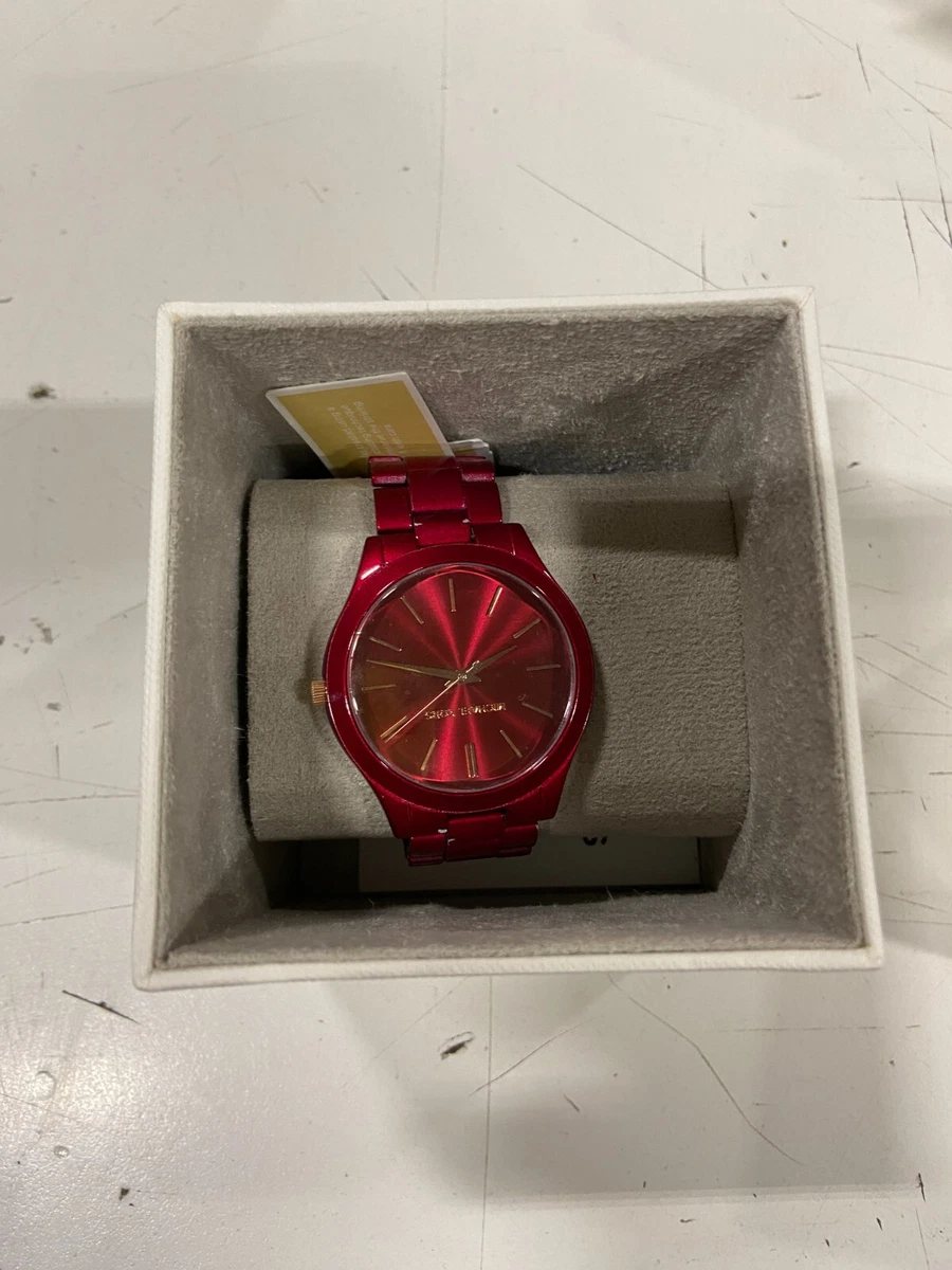 Michael kors slim hotsell runway watch red